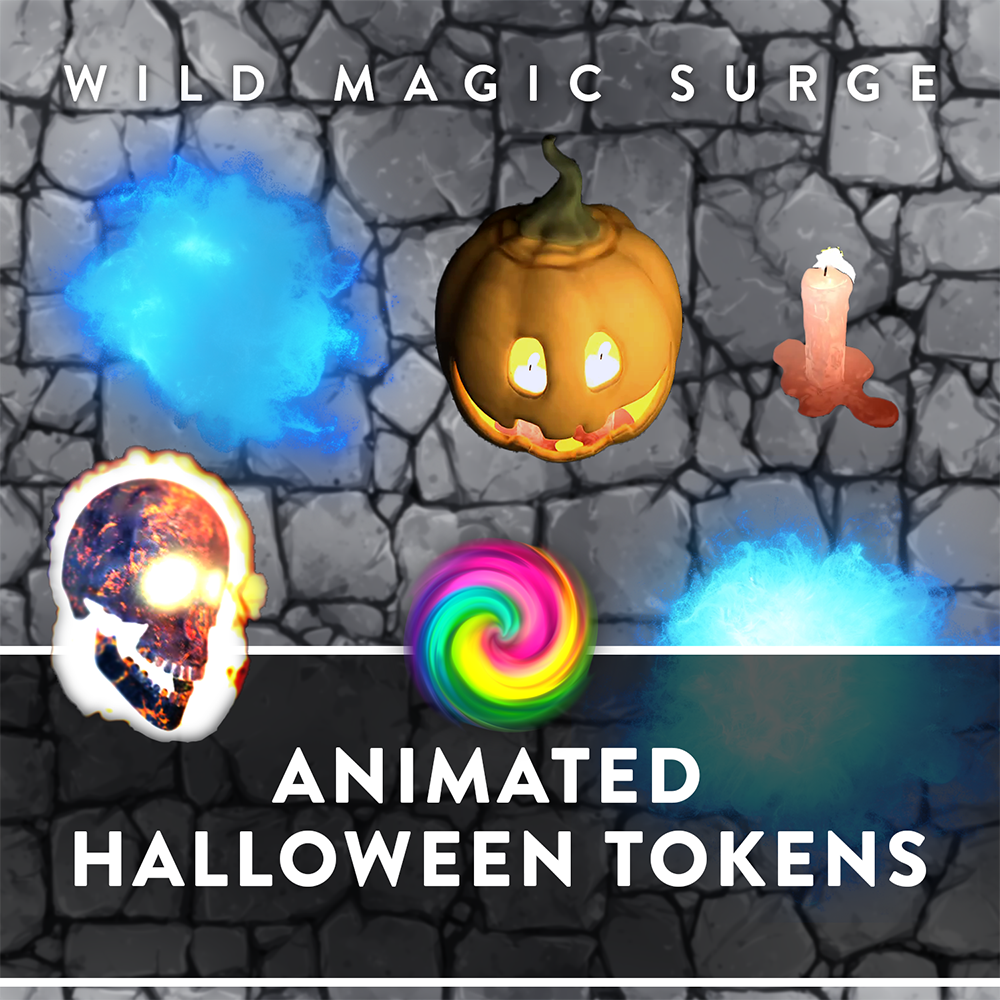 Animated Halloween Tokens - Flaming Skulls, Wisps & Pumpkins | Wild ...